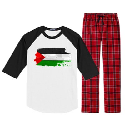 Palestine Flag Free Palestine Raglan Sleeve Pajama Set