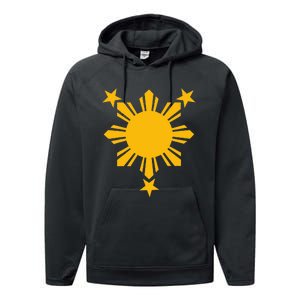 Philippines Flag Filipino 3 Star Sun Performance Fleece Hoodie