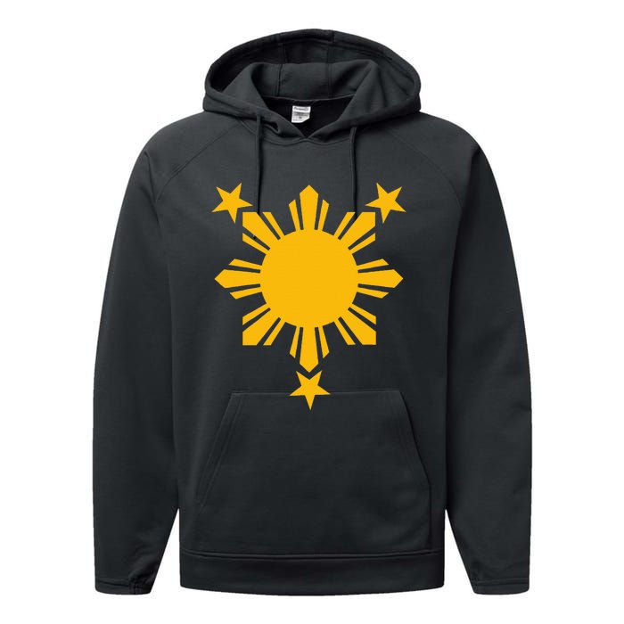 Philippines Flag Filipino 3 Star Sun Performance Fleece Hoodie