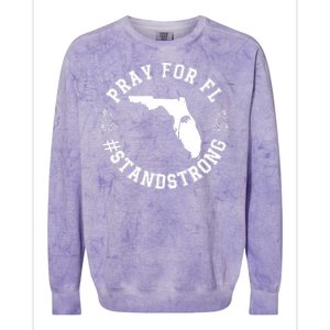 Pray For Florida Stand Strong Hurricane Colorblast Crewneck Sweatshirt