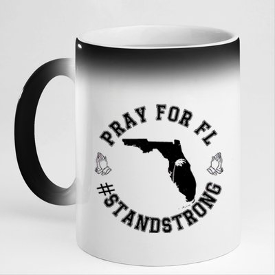 Pray For Florida Stand Strong Hurricane 11oz Black Color Changing Mug