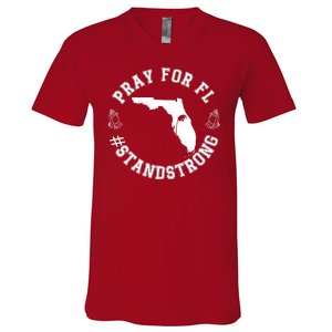 Pray For Florida Stand Strong Hurricane V-Neck T-Shirt