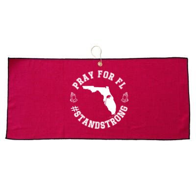 Pray For Florida Stand Strong Hurricane Large Microfiber Waffle Golf Towel