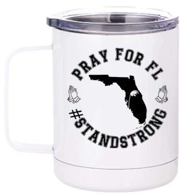 Pray For Florida Stand Strong Hurricane 12 oz Stainless Steel Tumbler Cup