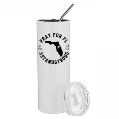 Pray For Florida Stand Strong Hurricane Stainless Steel Tumbler