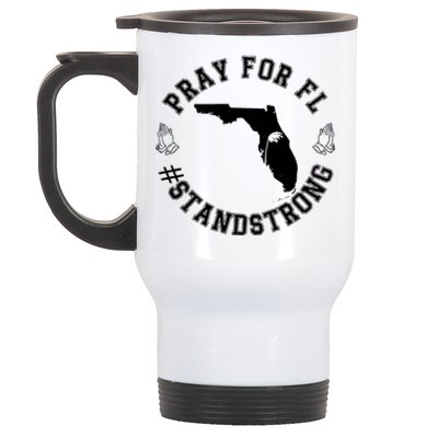 Pray For Florida Stand Strong Hurricane Stainless Steel Travel Mug