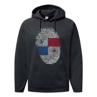 Panamanian Flag Fingerprint Panama Performance Fleece Hoodie