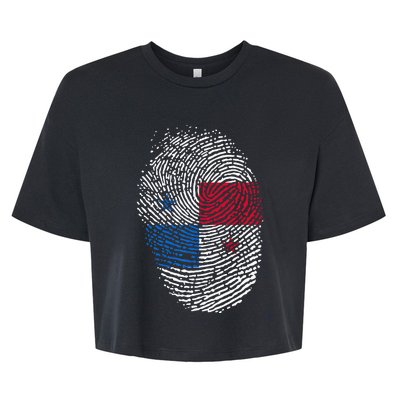 Panamanian Flag Fingerprint Panama Bella+Canvas Jersey Crop Tee