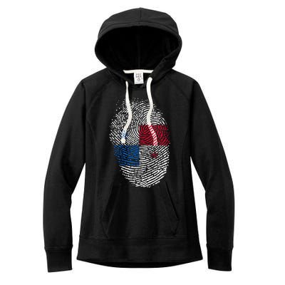 Panamanian Flag Fingerprint Panama Women's Fleece Hoodie