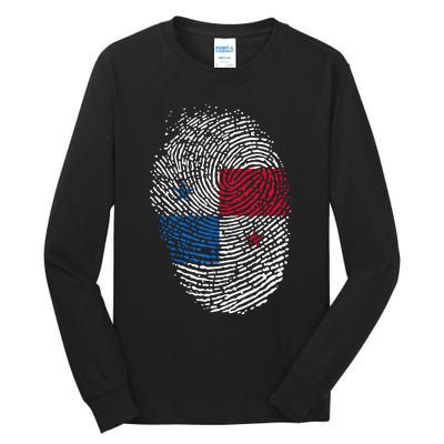 Panamanian Flag Fingerprint Panama Tall Long Sleeve T-Shirt