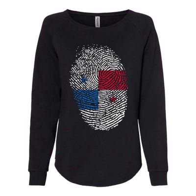 Panamanian Flag Fingerprint Panama Womens California Wash Sweatshirt