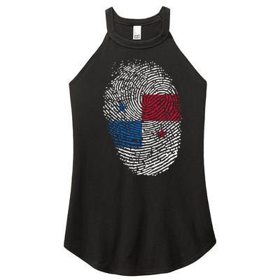 Panamanian Flag Fingerprint Panama Women’s Perfect Tri Rocker Tank