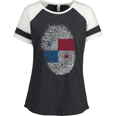 Panamanian Flag Fingerprint Panama Enza Ladies Jersey Colorblock Tee