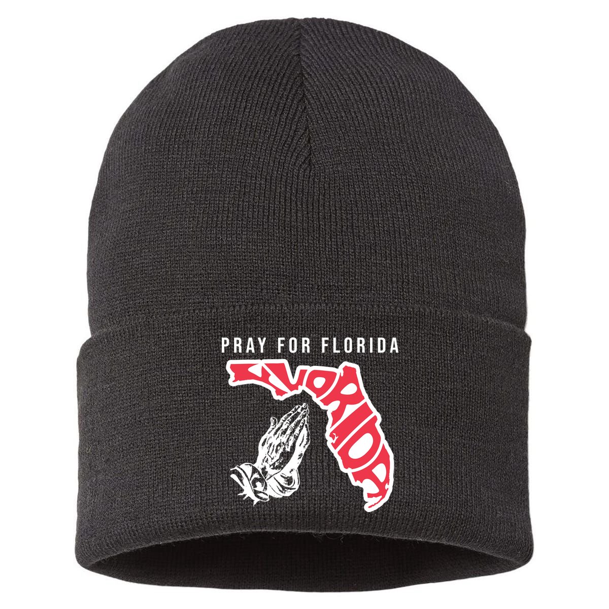 Pray For Florida Hurricane Milton Awareness Sustainable Knit Beanie