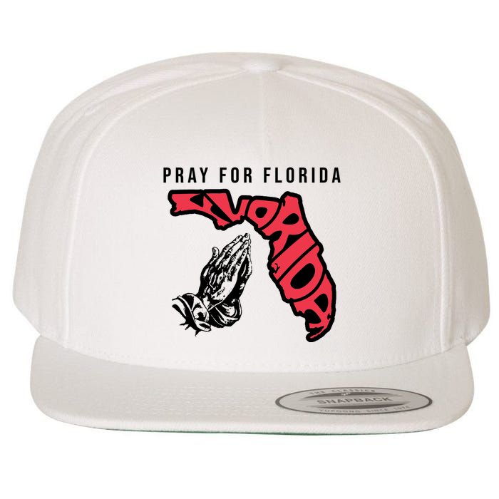 Pray For Florida Hurricane Milton Awareness Wool Snapback Cap