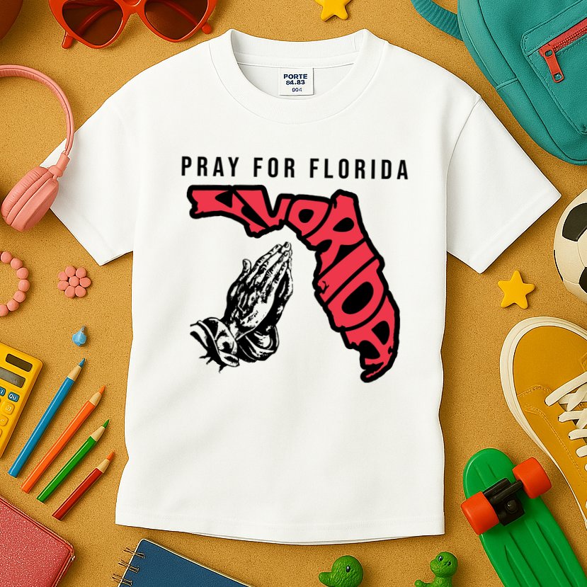Pray For Florida Hurricane Milton Awareness Kids T-Shirt