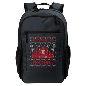 Philly Faithful Funny Philadelphia Philly Fan Ugly Christmas Daily Commute Backpack