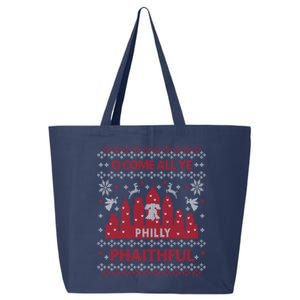 Philly Faithful Funny Philadelphia Philly Fan Ugly Christmas 25L Jumbo Tote