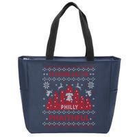 Philly Faithful Funny Philadelphia Philly Fan Ugly Christmas Zip Tote Bag