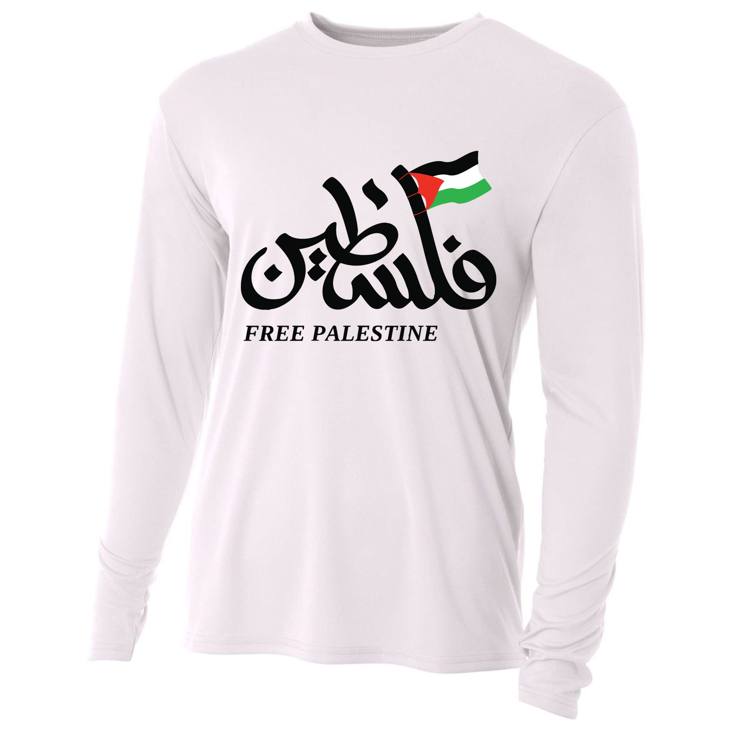 Palestine Flag Free Palestine Cooling Performance Long Sleeve Crew
