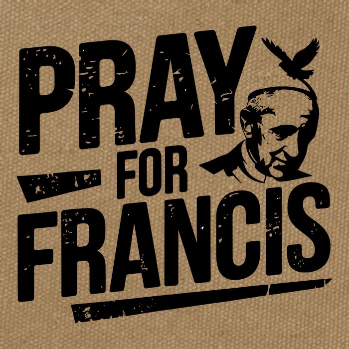 Pray For Francis: Inspirational Pope Francis Cotton Canvas Backpack