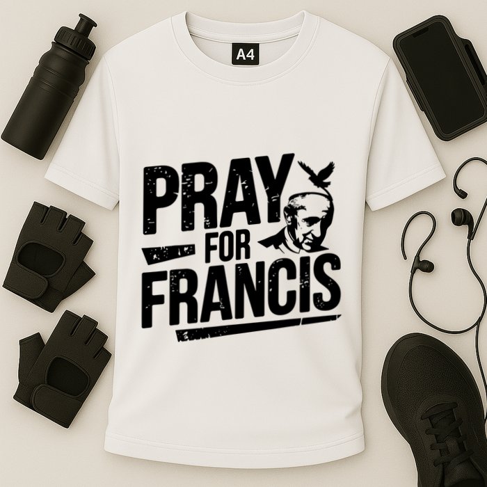 Pray For Francis: Inspirational Pope Francis Cooling Performance Crew T-Shirt