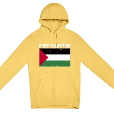 Palestine Flag Free Palestine Cute Gift Premium Pullover Hoodie