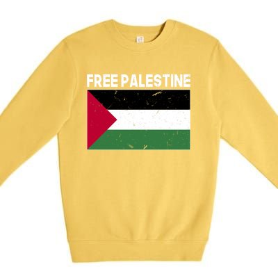 Palestine Flag Free Palestine Cute Gift Premium Crewneck Sweatshirt