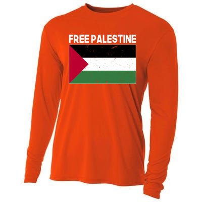 Palestine Flag Free Palestine Cute Gift Cooling Performance Long Sleeve Crew