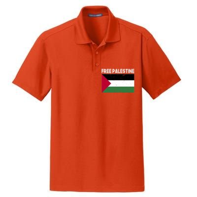 Palestine Flag Free Palestine Cute Gift Dry Zone Grid Polo