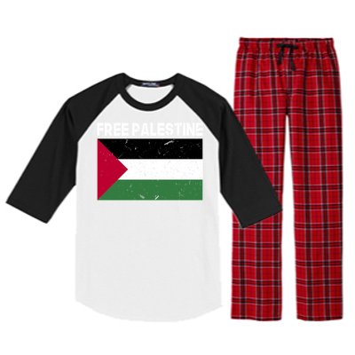 Palestine Flag Free Palestine Cute Gift Raglan Sleeve Pajama Set