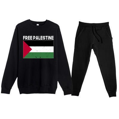 Palestine Flag Free Palestine Cute Gift Premium Crewneck Sweatsuit Set