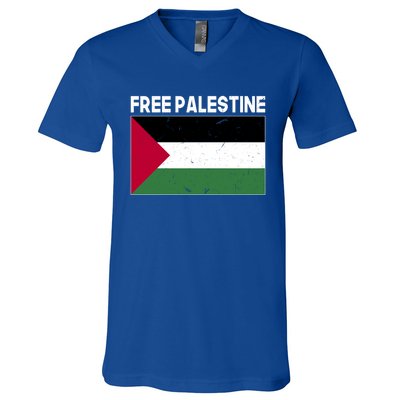 Palestine Flag Free Palestine Cute Gift V-Neck T-Shirt