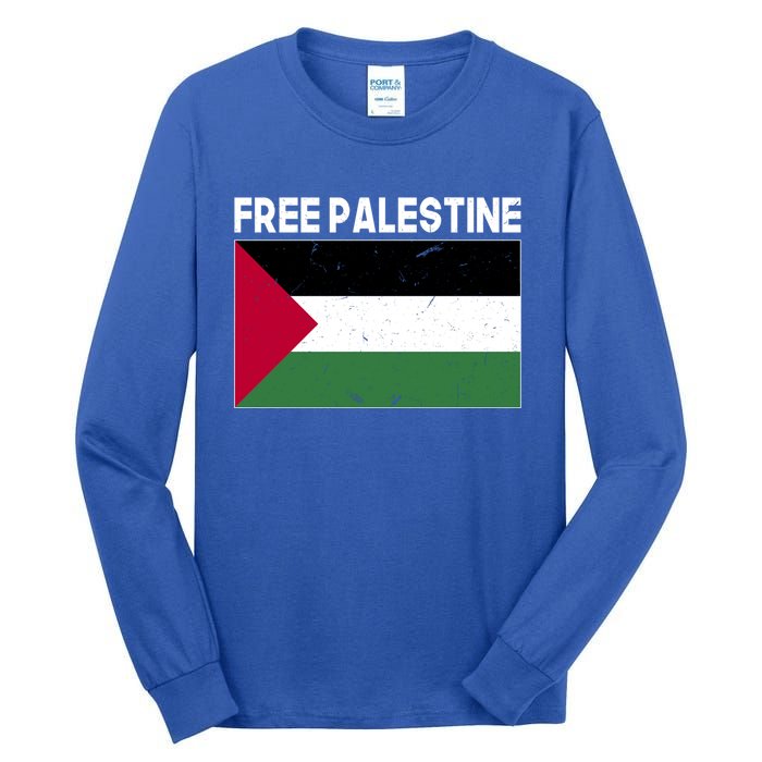 Palestine Flag Free Palestine Cute Gift Tall Long Sleeve T-Shirt