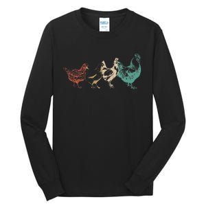 Poultry Farming Farm Lovers Farmers Chicken Lovers Tall Long Sleeve T-Shirt