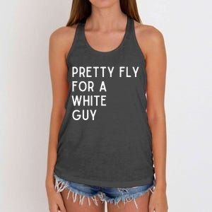 Pretty Fly For A White Guy Funny Saying Women's Knotted Racerback Tank