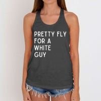 Pretty Fly For A White Guy Funny Saying Women's Knotted Racerback Tank