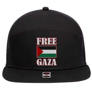 Palestine Flag Free Gaza Save Palestine Gaza Palestina Gift 7 Panel Mesh Trucker Snapback Hat