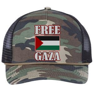 Palestine Flag Free Gaza Save Palestine Gaza Palestina Gift Retro Rope Trucker Hat Cap