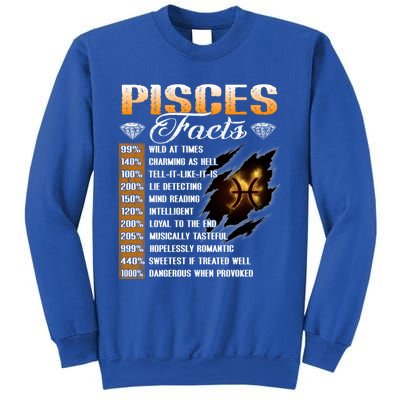 Pisces Facts Funny Zodiac Signs Birthday Funny Gift Cool Gift Sweatshirt