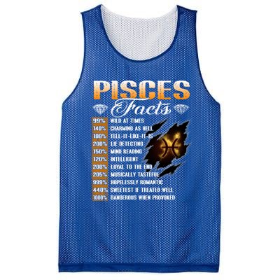 Pisces Facts Funny Zodiac Signs Birthday Funny Gift Cool Gift Mesh Reversible Basketball Jersey Tank