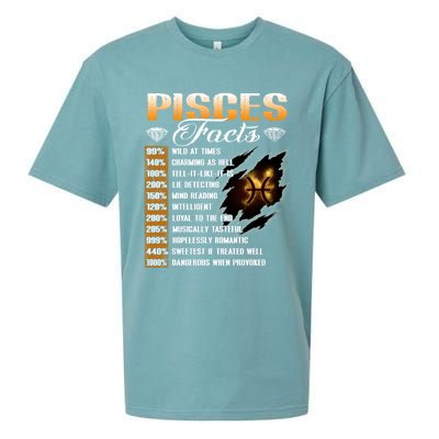 Pisces Facts Funny Zodiac Signs Birthday Funny Gift Cool Gift Sueded Cloud Jersey T-Shirt