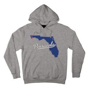 Pensacola Florida Fl Map Tall Hoodie