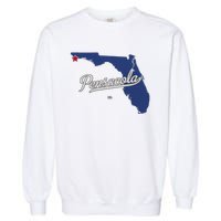 Pensacola Florida Fl Map Garment-Dyed Sweatshirt