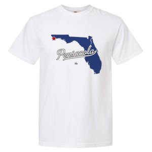 Pensacola Florida Fl Map Garment-Dyed Heavyweight T-Shirt