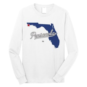 Pensacola Florida Fl Map Long Sleeve Shirt