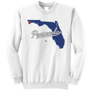 Pensacola Florida Fl Map Sweatshirt