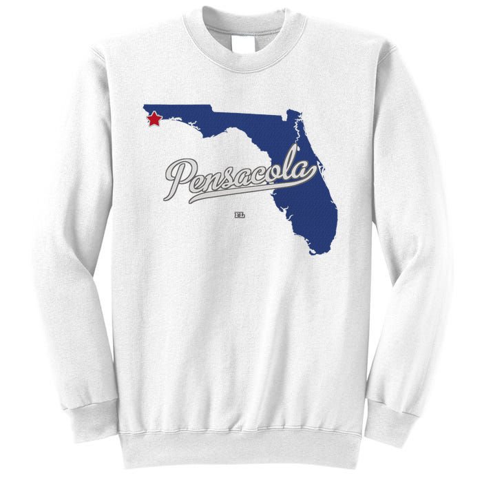 Pensacola Florida Fl Map Sweatshirt