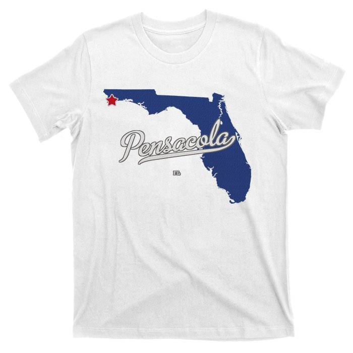 Pensacola Florida Fl Map T-Shirt