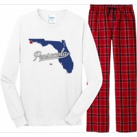 Pensacola Florida Fl Map Long Sleeve Pajama Set